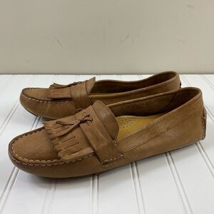 Cole Haan NIKEAir Women’s Sadle Tan Tobin Leather Driving Flat Loafers Sz 9.5AA